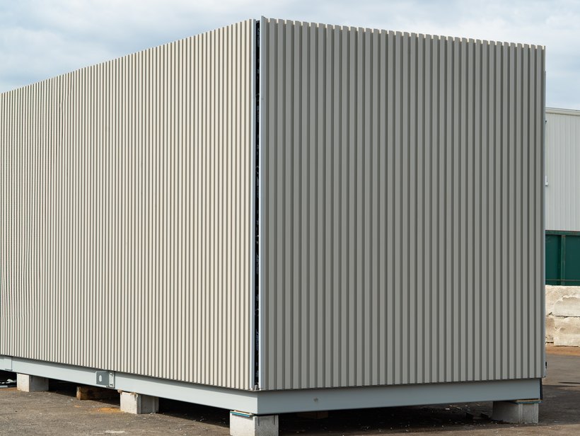 The clad modular unit in the plant yard