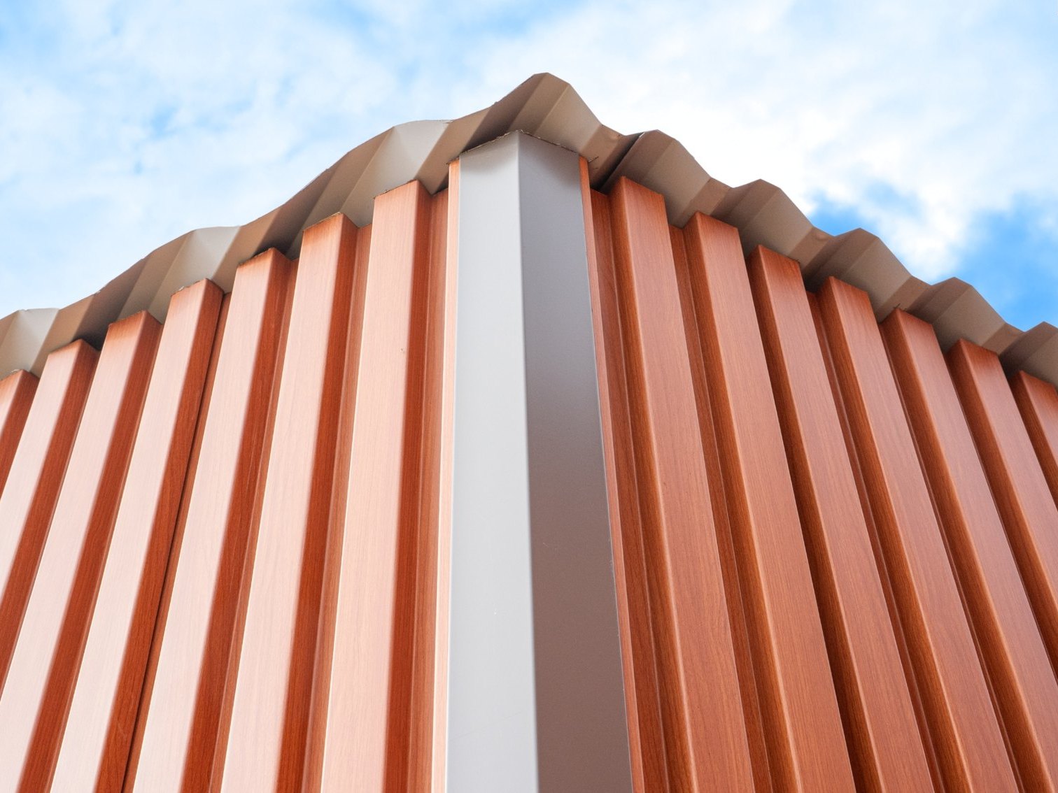 Ribbed steel cladding on the Parry Sound classroom modules
